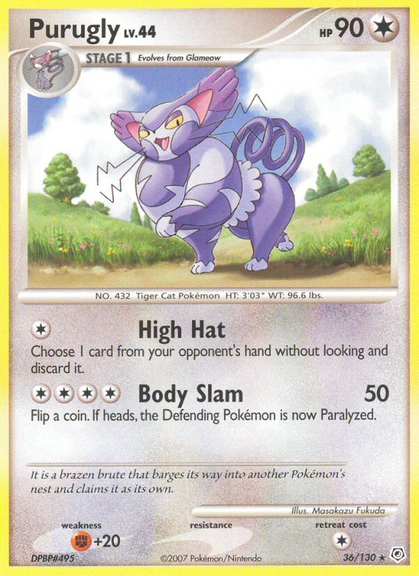Purugly (36/130) [Diamond & Pearl: Base Set] - Card Brawlers | Quebec | Canada | Yu-Gi-Oh!