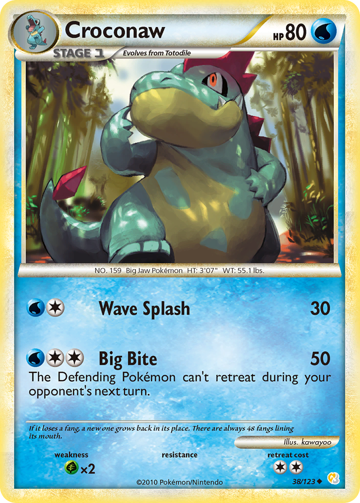 Croconaw (38/123) [HeartGold & SoulSilver: Base Set] - Card Brawlers | Quebec | Canada | Yu-Gi-Oh!