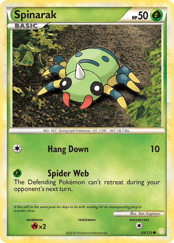 Spinarak (83/123) [HeartGold & SoulSilver: Base Set] - Card Brawlers | Quebec | Canada | Yu-Gi-Oh!