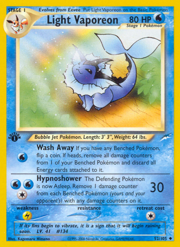 Light Vaporeon (52/105) [Neo Destiny 1st Edition] - Card Brawlers | Quebec | Canada | Yu-Gi-Oh!