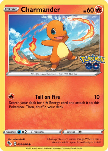 Charmander (008/078) [Pokémon GO] - Card Brawlers | Quebec | Canada | Yu-Gi-Oh!