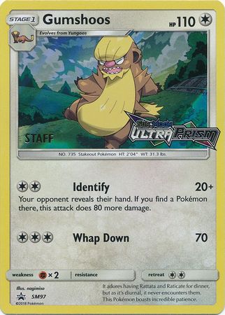 Gumshoos (SM97) (Staff Prerelease Promo) [Sun & Moon: Black Star Promos] - Card Brawlers | Quebec | Canada | Yu-Gi-Oh!