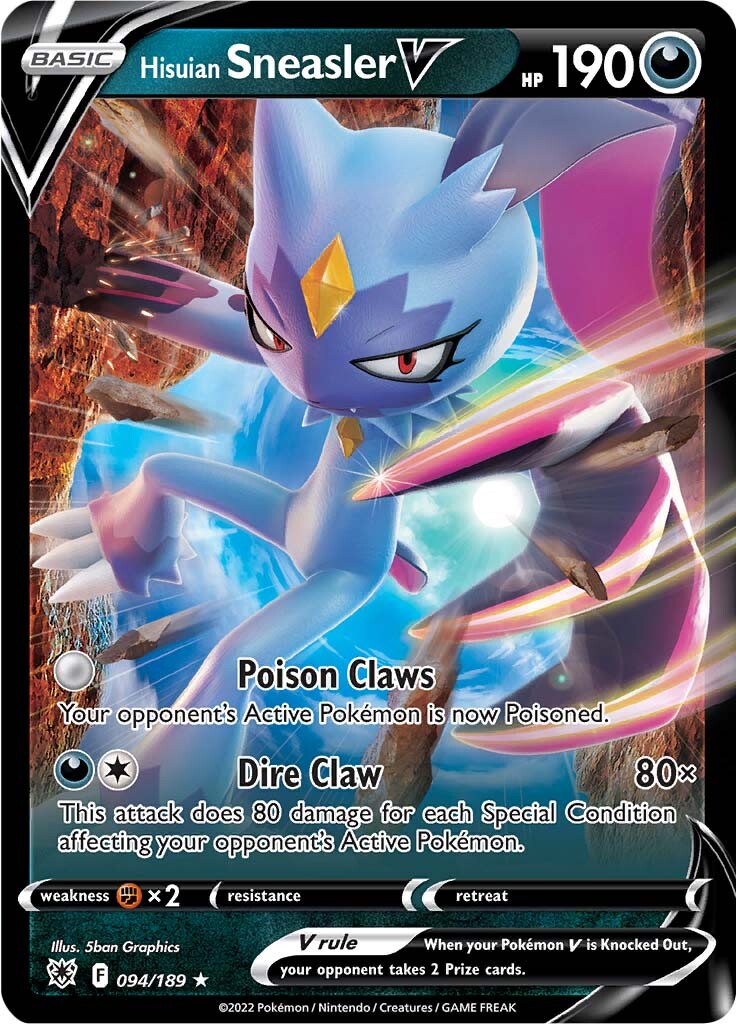 Hisuian Sneasler V (094/189) [Sword & Shield: Astral Radiance] - Card Brawlers | Quebec | Canada | Yu-Gi-Oh!