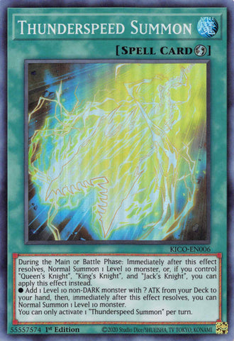 Thunderspeed Summon (Super Rare) [KICO-EN006] Super Rare - Card Brawlers | Quebec | Canada | Yu-Gi-Oh!