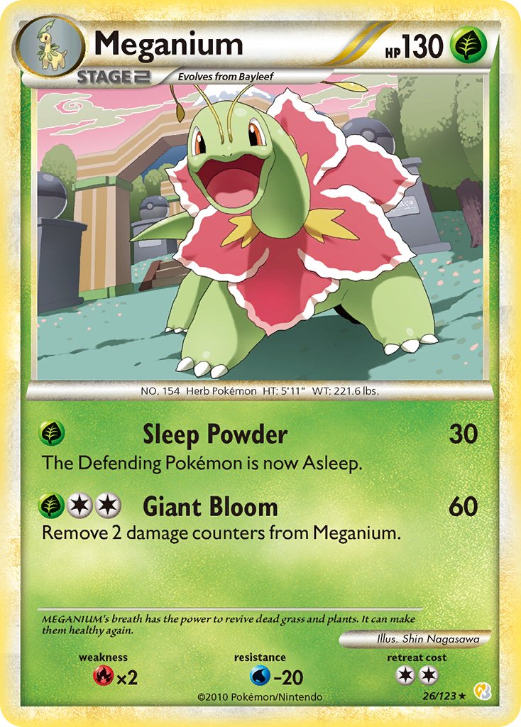 Meganium (26/123) (Theme Deck Exclusive) [HeartGold & SoulSilver: Base Set] - Card Brawlers | Quebec | Canada | Yu-Gi-Oh!