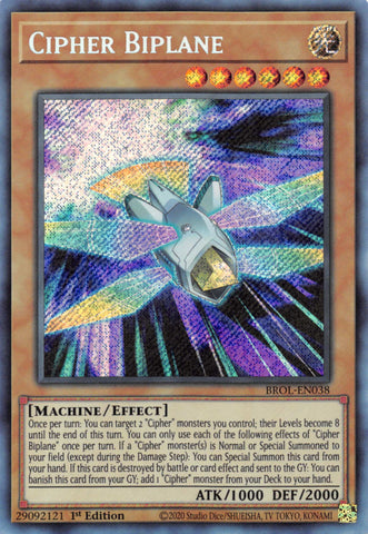 Cipher Biplane [BROL-EN038] Secret Rare - Card Brawlers | Quebec | Canada | Yu-Gi-Oh!