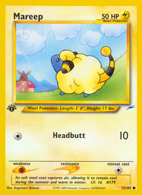 Mareep (75/105) [Neo Destiny 1st Edition] - Card Brawlers | Quebec | Canada | Yu-Gi-Oh!