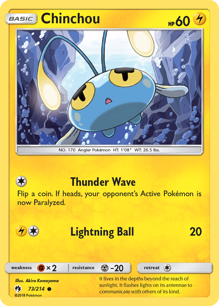 Chinchou (73/214) [Sun & Moon: Lost Thunder] - Card Brawlers | Quebec | Canada | Yu-Gi-Oh!