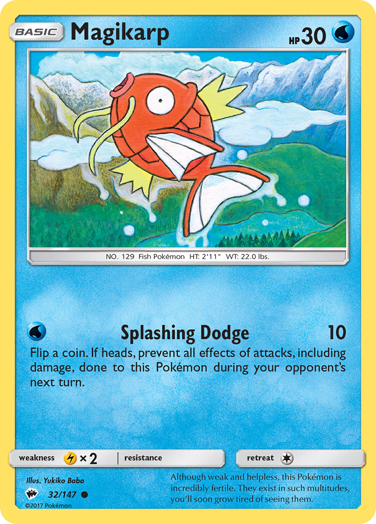 Magikarp (32/147) [Sun & Moon: Burning Shadows] - Card Brawlers | Quebec | Canada | Yu-Gi-Oh!