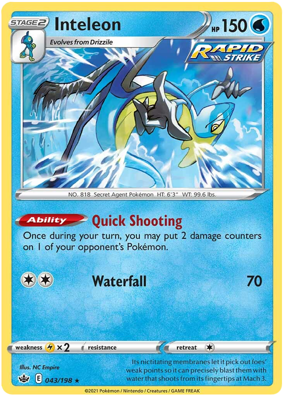 Inteleon (043/198) (Theme Deck Exclusive) [Sword & Shield: Chilling Reign] - Card Brawlers | Quebec | Canada | Yu-Gi-Oh!