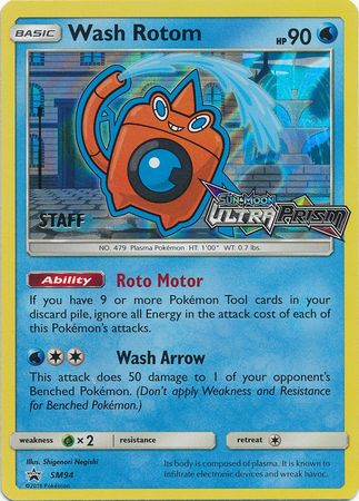 Wash Rotom (SM94) (Staff Prerelease Promo) [Sun & Moon: Black Star Promos] - Card Brawlers | Quebec | Canada | Yu-Gi-Oh!