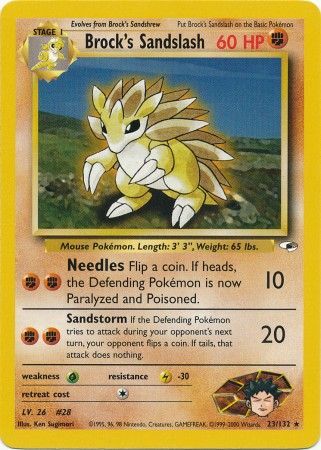 Brock's Sandslash (23/132) [Gym Heroes Unlimited] - Card Brawlers | Quebec | Canada | Yu-Gi-Oh!
