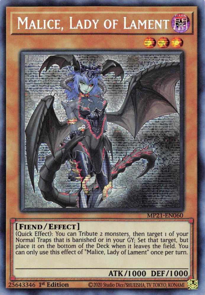 Malice, Lady of Lament [MP21-EN060] Prismatic Secret Rare - Card Brawlers | Quebec | Canada | Yu-Gi-Oh!