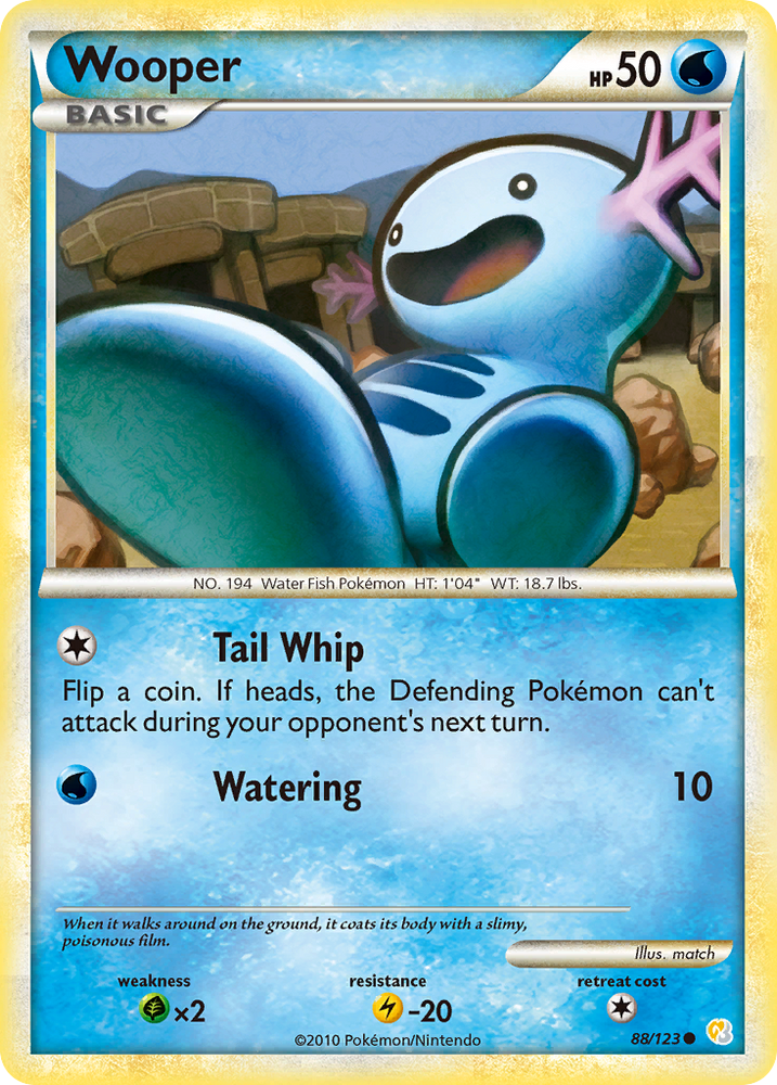 Wooper (88/123) [HeartGold & SoulSilver: Base Set] - Card Brawlers | Quebec | Canada | Yu-Gi-Oh!