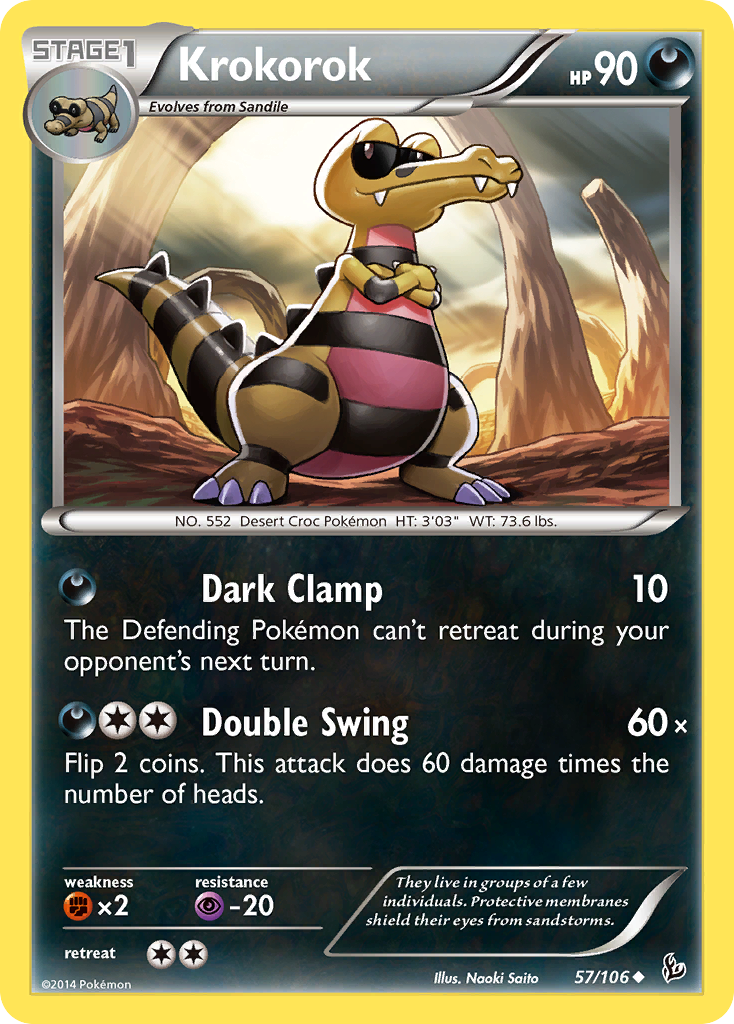 Krokorok (57/106) [XY: Flashfire] - Card Brawlers | Quebec | Canada | Yu-Gi-Oh!