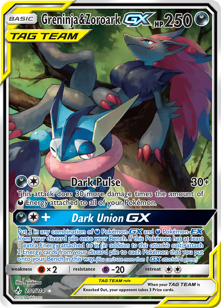 Greninja & Zoroark GX (201/214) [Sun & Moon: Unbroken Bonds] - Card Brawlers | Quebec | Canada | Yu-Gi-Oh!