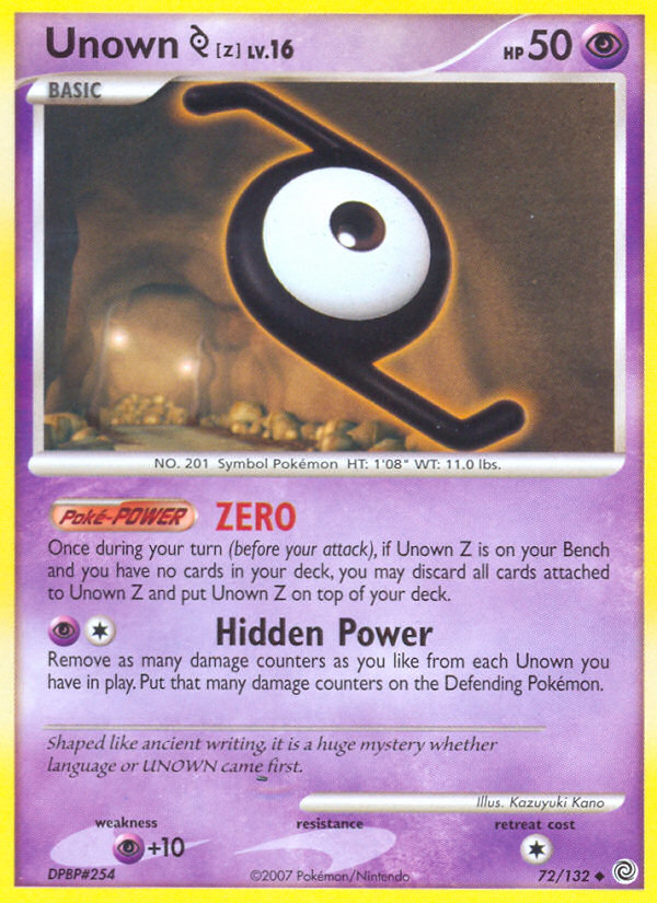 Unown Z (72/132) [Diamond & Pearl: Secret Wonders] - Card Brawlers | Quebec | Canada | Yu-Gi-Oh!