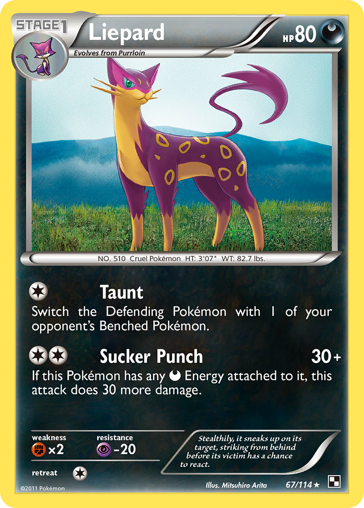 Liepard (67/114) [Black & White: Base Set] - Card Brawlers | Quebec | Canada | Yu-Gi-Oh!