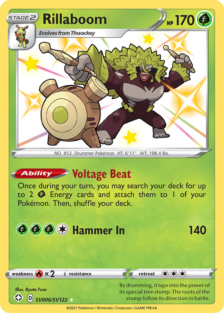 Rillaboom (SV006/SV122) [Sword & Shield: Shining Fates] - Card Brawlers | Quebec | Canada | Yu-Gi-Oh!