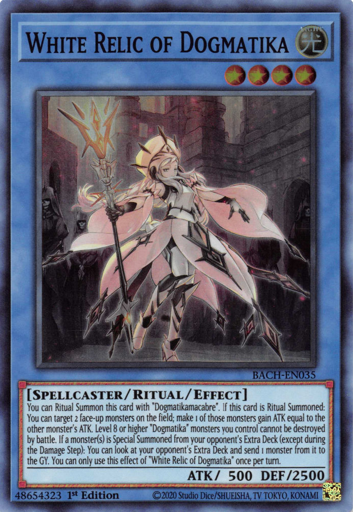 White Relic of Dogmatika [BACH-EN035] Super Rare - Card Brawlers | Quebec | Canada | Yu-Gi-Oh!