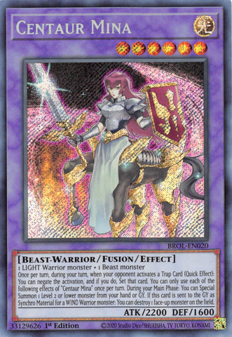 Centaur Mina [BROL-EN020] Secret Rare - Card Brawlers | Quebec | Canada | Yu-Gi-Oh!