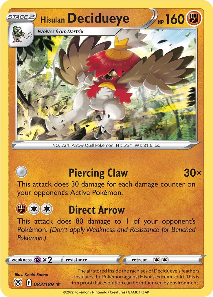 Hisuian Decidueye (082/189) [Sword & Shield: Astral Radiance] - Card Brawlers | Quebec | Canada | Yu-Gi-Oh!