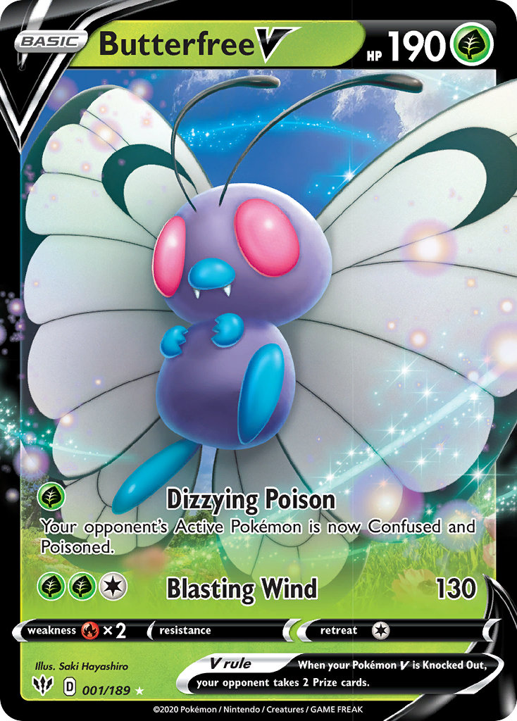 Butterfree V (001/189) [Sword & Shield: Darkness Ablaze] - Card Brawlers | Quebec | Canada | Yu-Gi-Oh!