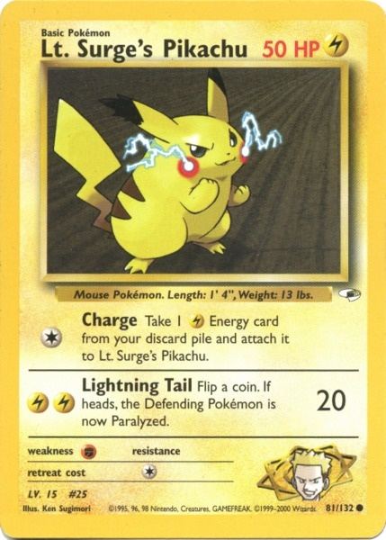 Lt. Surge's Pikachu (81/132) [Gym Heroes Unlimited] - Card Brawlers | Quebec | Canada | Yu-Gi-Oh!