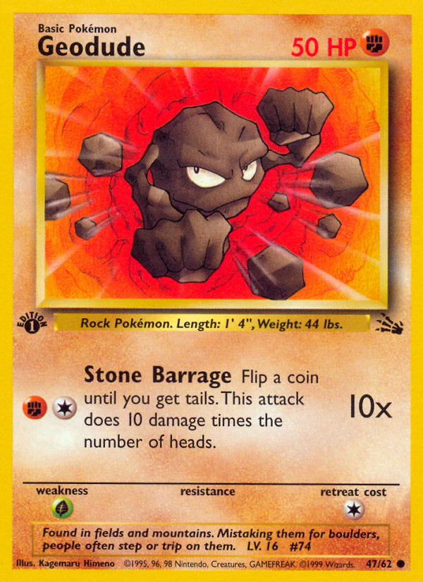 Geodude (47/62) [Fossil 1st Edition] - Card Brawlers | Quebec | Canada | Yu-Gi-Oh!