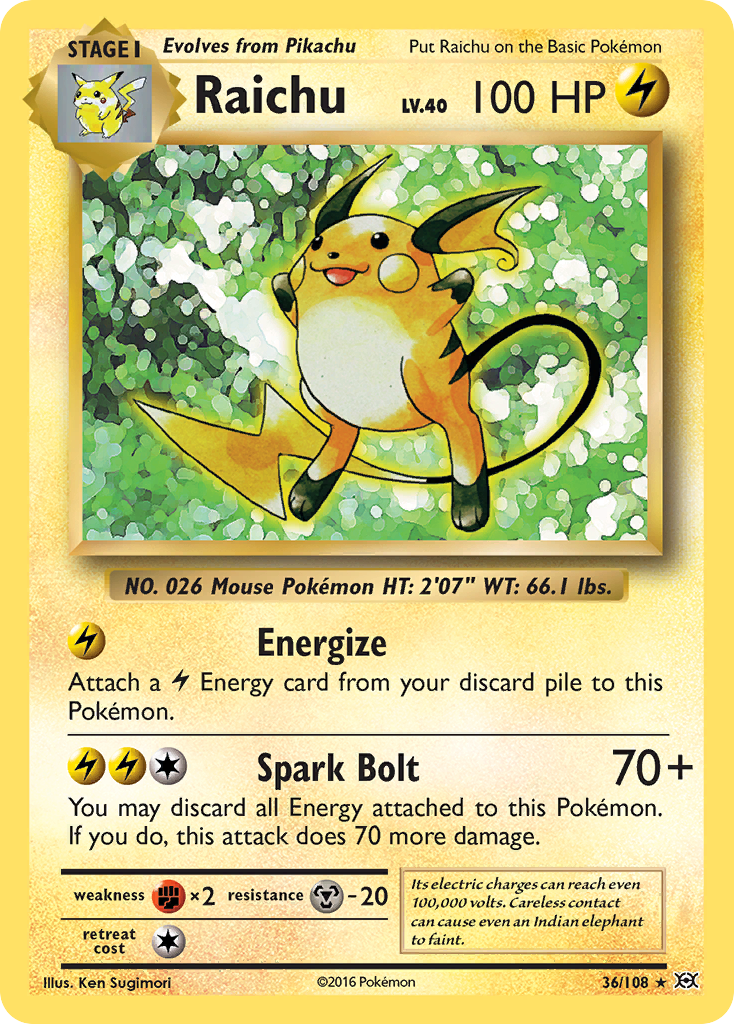 Raichu (36/108) [XY: Evolutions] - Card Brawlers | Quebec | Canada | Yu-Gi-Oh!