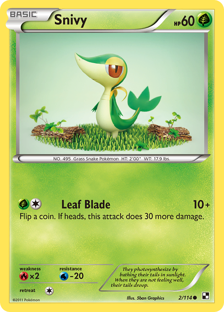 Snivy (2/114) [Black & White: Base Set] - Card Brawlers | Quebec | Canada | Yu-Gi-Oh!