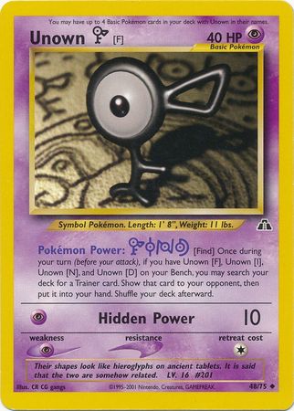 Unown [F] (48/75) [Neo Discovery Unlimited] - Card Brawlers | Quebec | Canada | Yu-Gi-Oh!