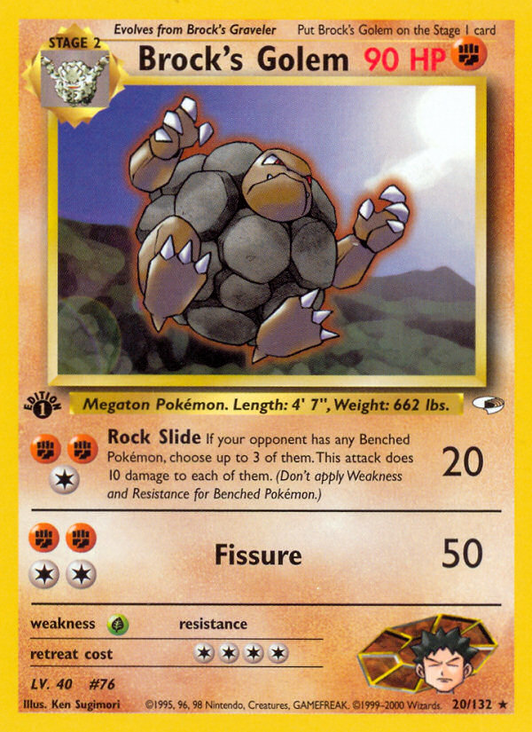 Brock's Golem (20/132) [Gym Heroes 1st Edition] - Card Brawlers | Quebec | Canada | Yu-Gi-Oh!