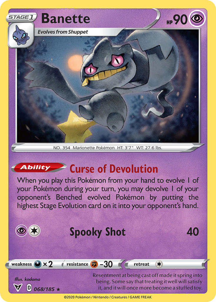 Banette (068/185) [Sword & Shield: Vivid Voltage] - Card Brawlers | Quebec | Canada | Yu-Gi-Oh!