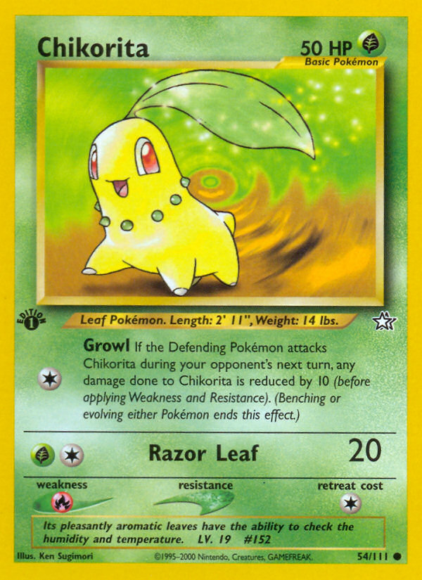 Chikorita (54/111) [Neo Genesis 1st Edition] - Card Brawlers | Quebec | Canada | Yu-Gi-Oh!