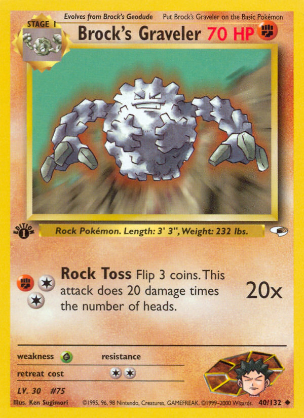 Brock's Graveler (40/132) [Gym Heroes 1st Edition] - Card Brawlers | Quebec | Canada | Yu-Gi-Oh!