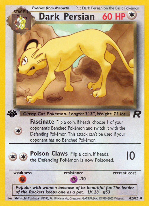 Dark Persian (42/82) [Team Rocket 1st Edition] - Card Brawlers | Quebec | Canada | Yu-Gi-Oh!