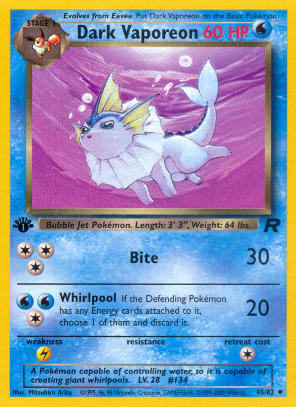 Dark Vaporeon (45/82) [Team Rocket 1st Edition] - Card Brawlers | Quebec | Canada | Yu-Gi-Oh!