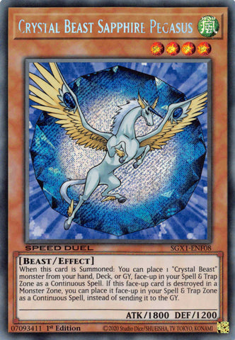 Crystal Beast Sapphire Pegasus [SGX1-ENF08] Secret Rare - Card Brawlers | Quebec | Canada | Yu-Gi-Oh!