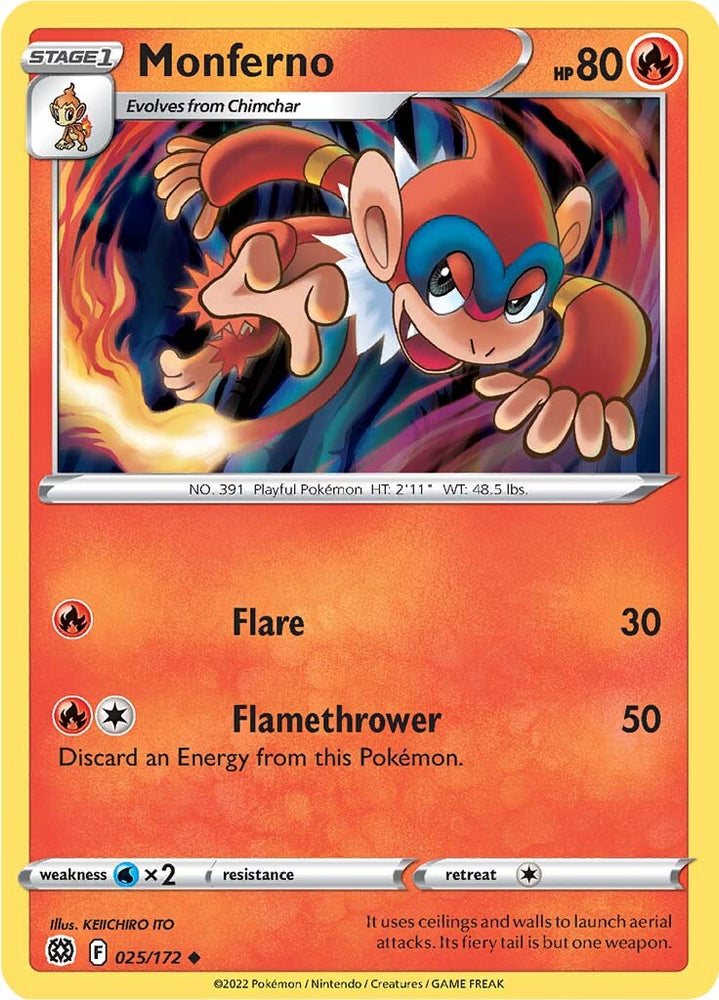 Monferno (025/172) [Sword & Shield: Brilliant Stars] - Card Brawlers | Quebec | Canada | Yu-Gi-Oh!