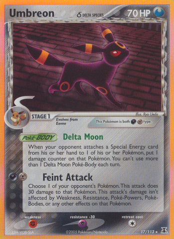 Umbreon (17/113) (Delta Species) [EX: Delta Species] - Card Brawlers | Quebec | Canada | Yu-Gi-Oh!