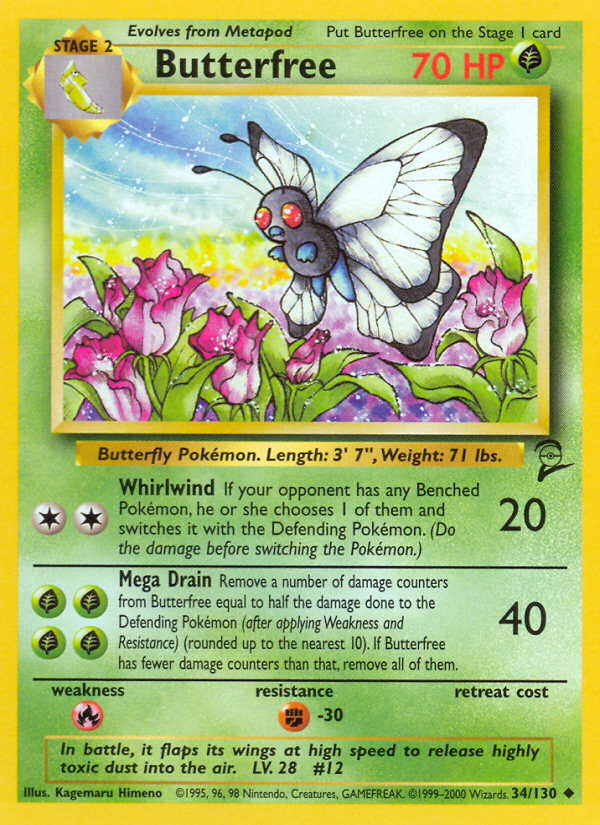 Butterfree (34/130) [Base Set 2] - Card Brawlers | Quebec | Canada | Yu-Gi-Oh!