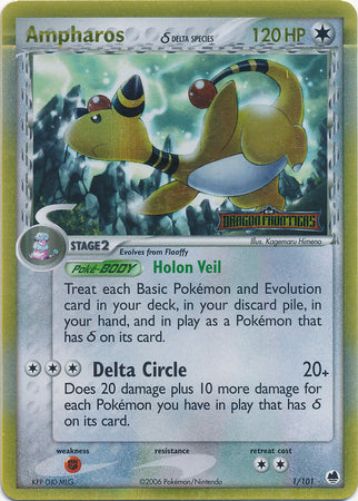 Ampharos (1/101) (Delta Species) (Stamped) [EX: Dragon Frontiers] - Card Brawlers | Quebec | Canada | Yu-Gi-Oh!