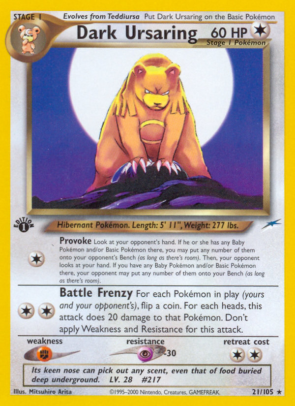 Dark Ursaring (21/105) [Neo Destiny 1st Edition] - Card Brawlers | Quebec | Canada | Yu-Gi-Oh!