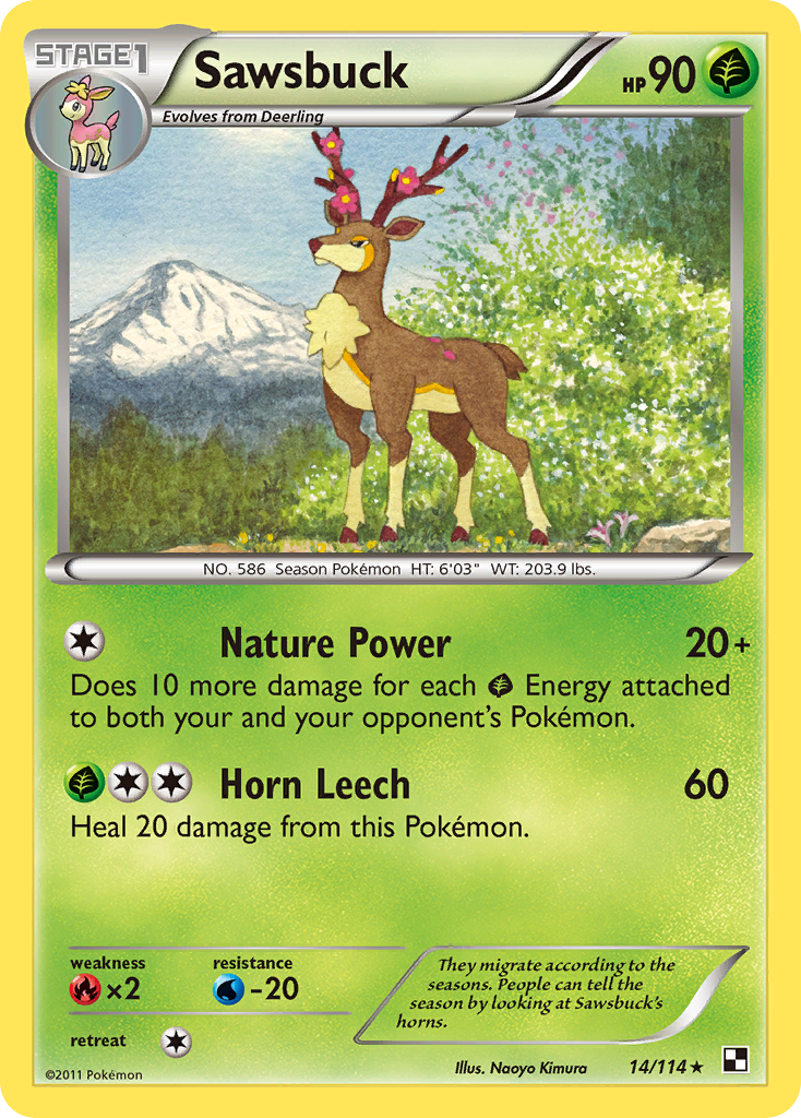 Sawsbuck (14/114) [Black & White: Base Set] - Card Brawlers | Quebec | Canada | Yu-Gi-Oh!