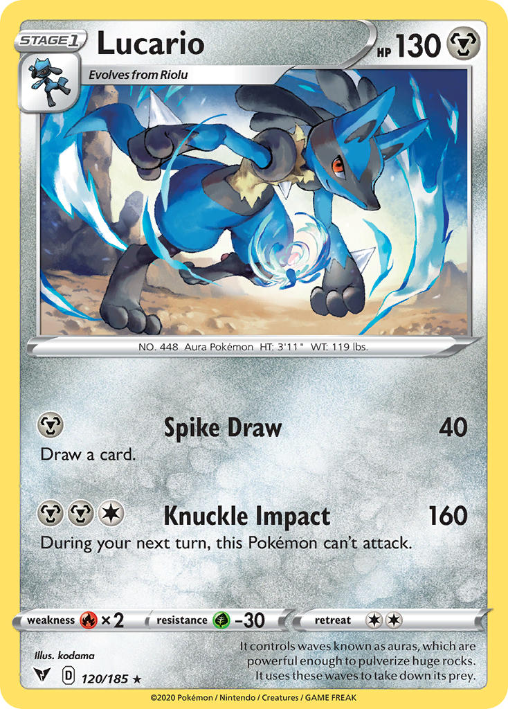 Lucario (120/185) [Sword & Shield: Vivid Voltage] - Card Brawlers | Quebec | Canada | Yu-Gi-Oh!