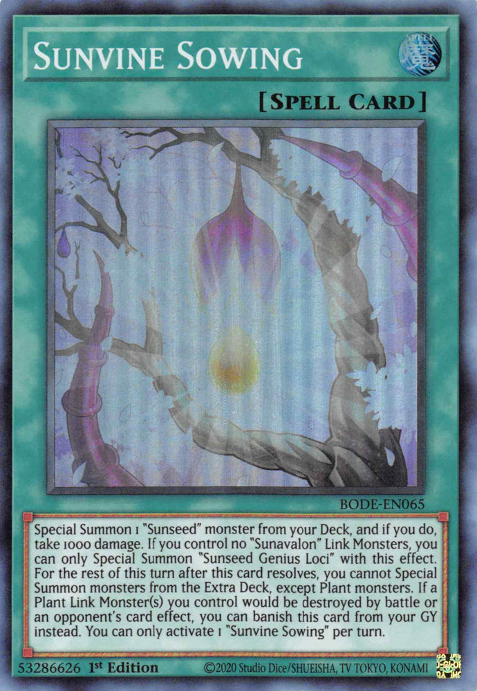 Sunvine Sowing [BODE-EN065] Super Rare - Card Brawlers | Quebec | Canada | Yu-Gi-Oh!