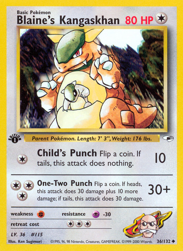 Blaine's Kangaskhan (36/132) [Gym Heroes 1st Edition] - Card Brawlers | Quebec | Canada | Yu-Gi-Oh!