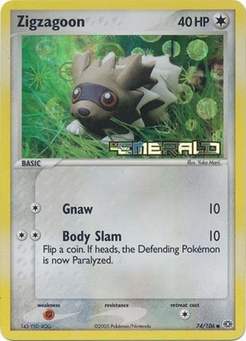 Zigzagoon (74/106) (Stamped) [EX: Emerald] - Card Brawlers | Quebec | Canada | Yu-Gi-Oh!