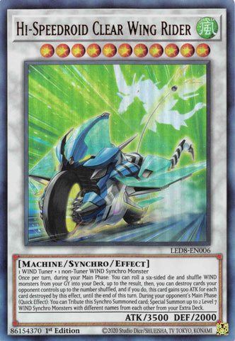 Hi-Speedroid Clear Wing Rider [LED8-EN006] Ultra Rare - Card Brawlers | Quebec | Canada | Yu-Gi-Oh!